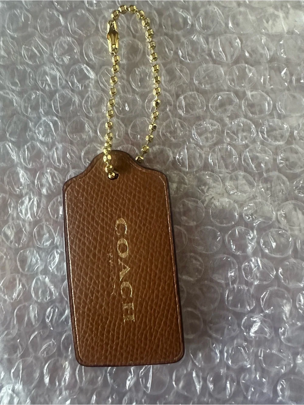COACH Large Caramel Brown Leather Replacement Purse Handbag Hang Tag Charm